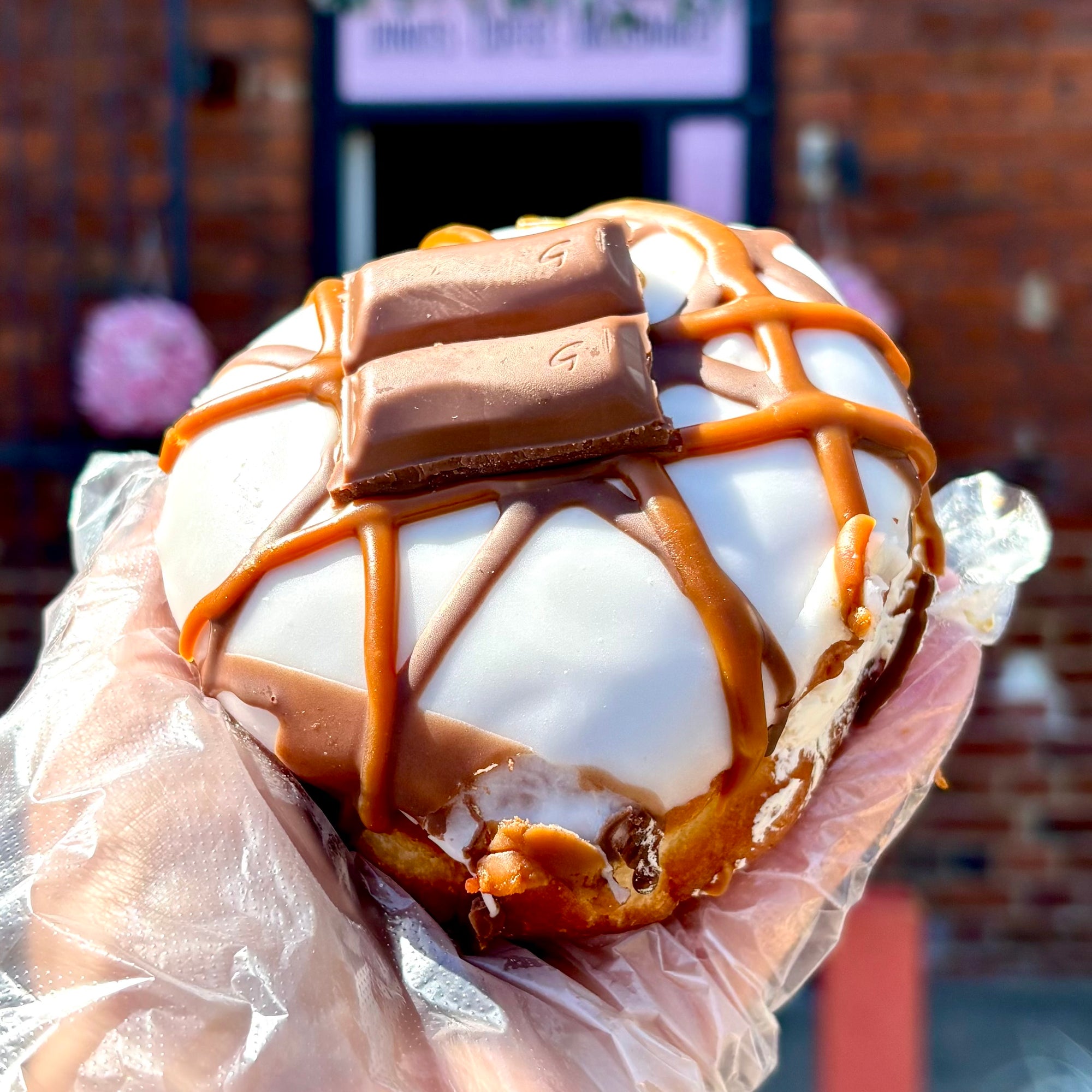 Galaxy Caramel Filled Donut  (Vegetarian)
