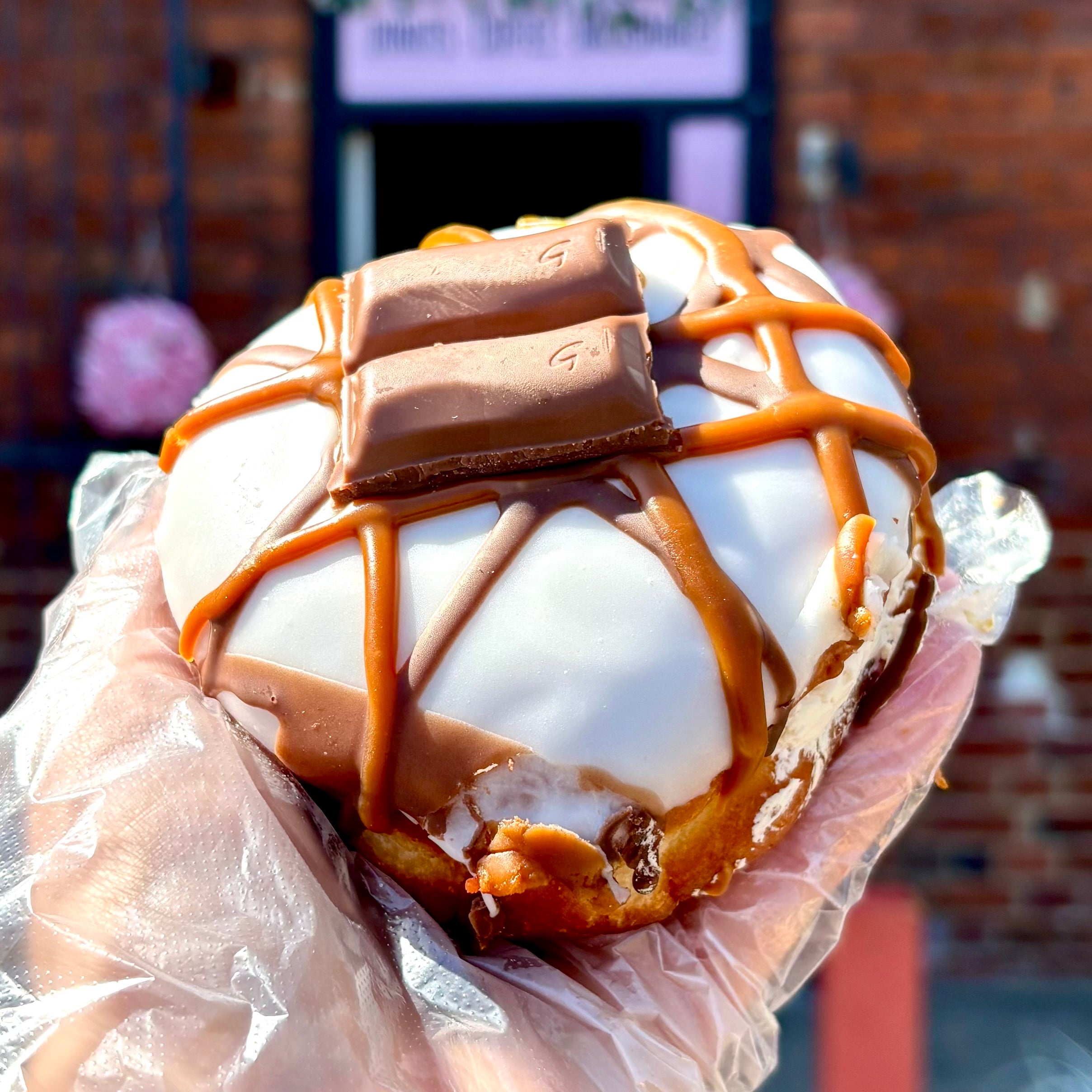 Galaxy Caramel Filled Donut  (Vegetarian)